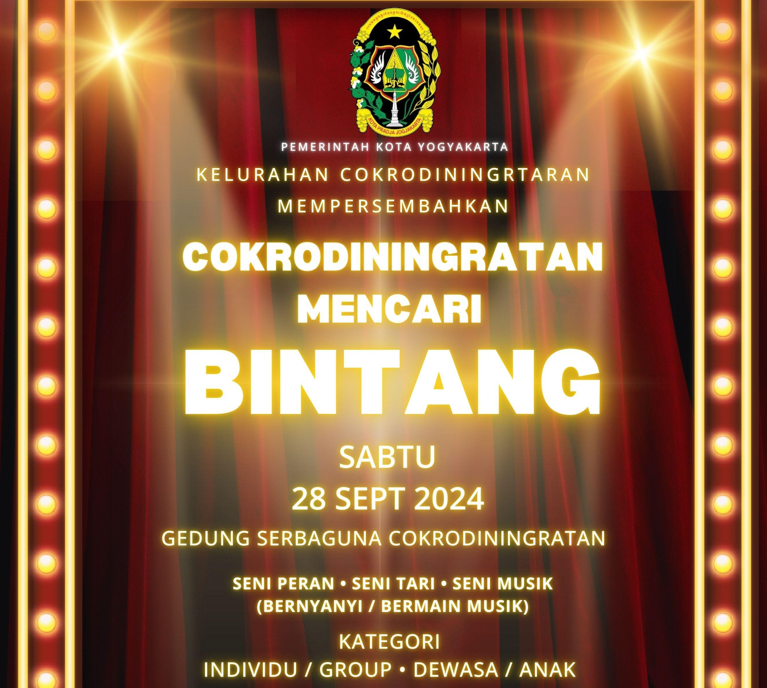 COKRO JUARA! Akhir September, Kelurahan Cokrodiningratan Akan Gelar Cokrodiningratan Mencari Bintang (CMB #1)